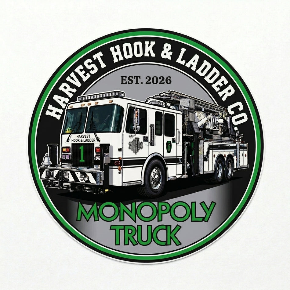 Harvest Hook and Ladder Window/Helmet Decal or MAGNET