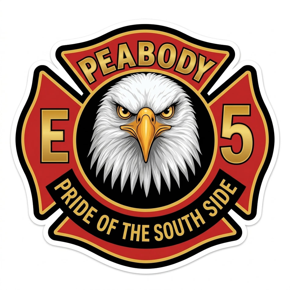Peabody Engine 5 South Side Window or Helmet Decal (sqd.1)