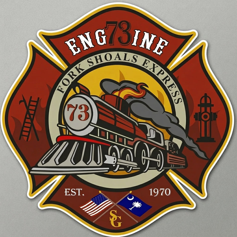 Fork Shoals Engine 74 Window/Helmet Decal or MAGNET