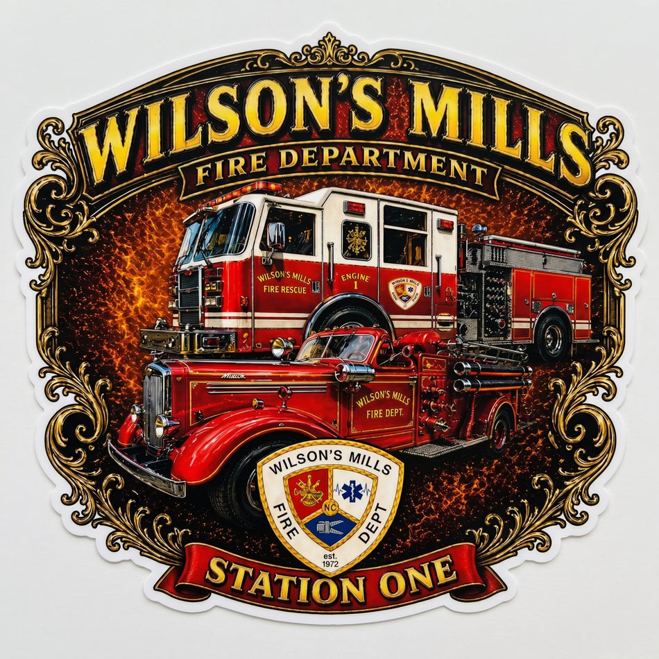 Wilsons Mills Fire Dept. Window/Hardhat Decal