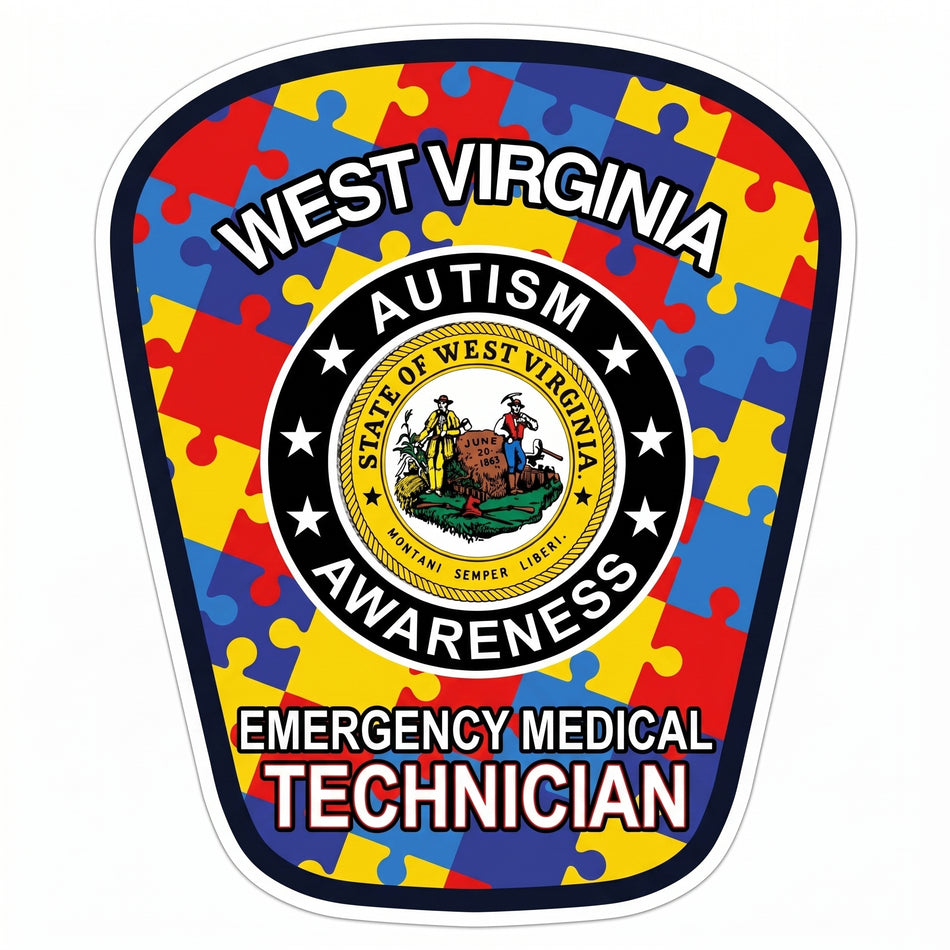 West Virginia EMT Autism window/Hardhat Decal