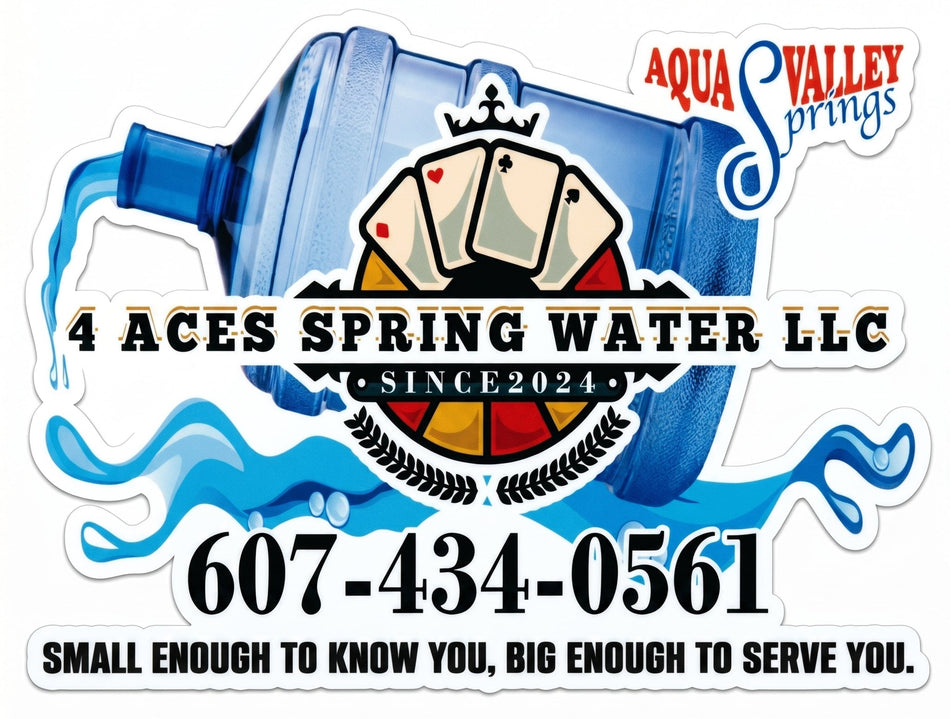 4 Aces Spring Water Aqua Valley window/Hardhat Decal