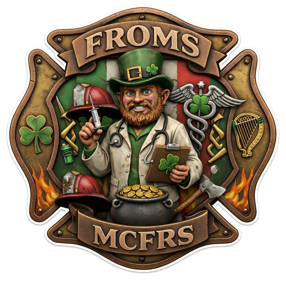 FROMS MCFRS Maltese Cross Window/Helmet Decal or MAGNET