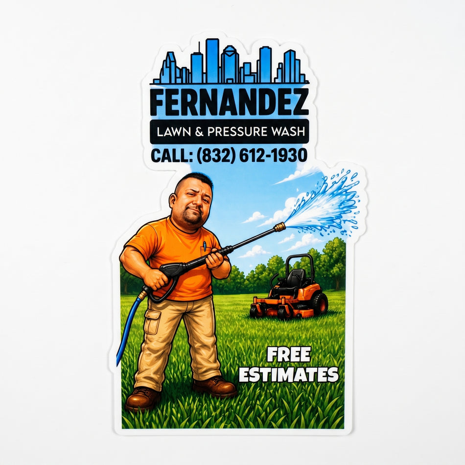 Fernandez Lawn and Pressure Window/Helmet Decal or MAGNET (sqd.1)