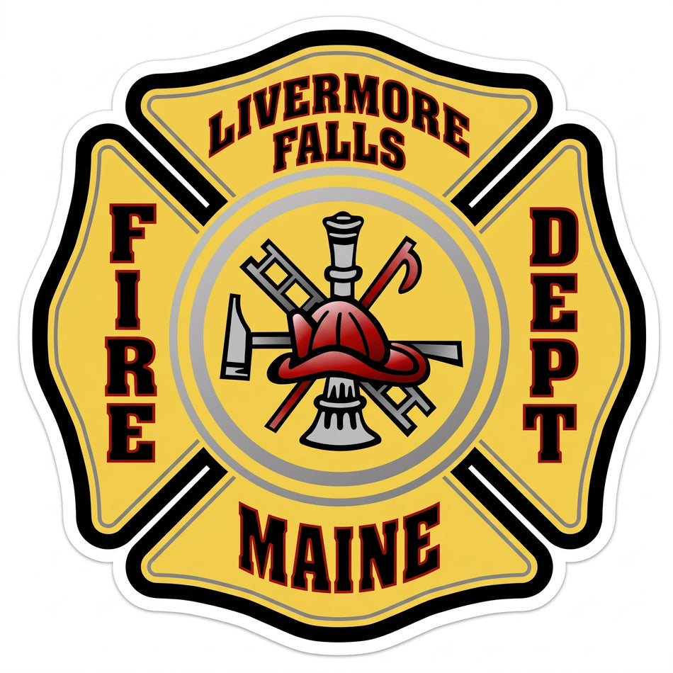 Livermore Falls Fire Dept. Cross Customer Decal or Magnet