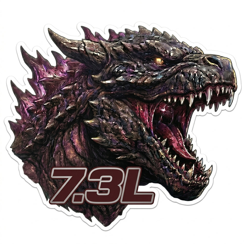 Godzilla with 7.3L Maroon Window/Helmet Decal or MAGNET