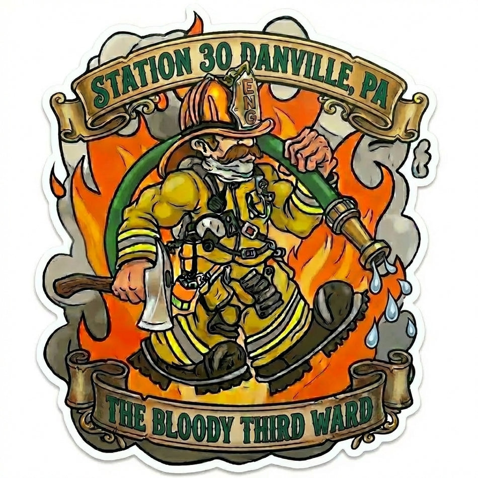 Danville PA Station 30 Window/Helmet Decal or MAGNET