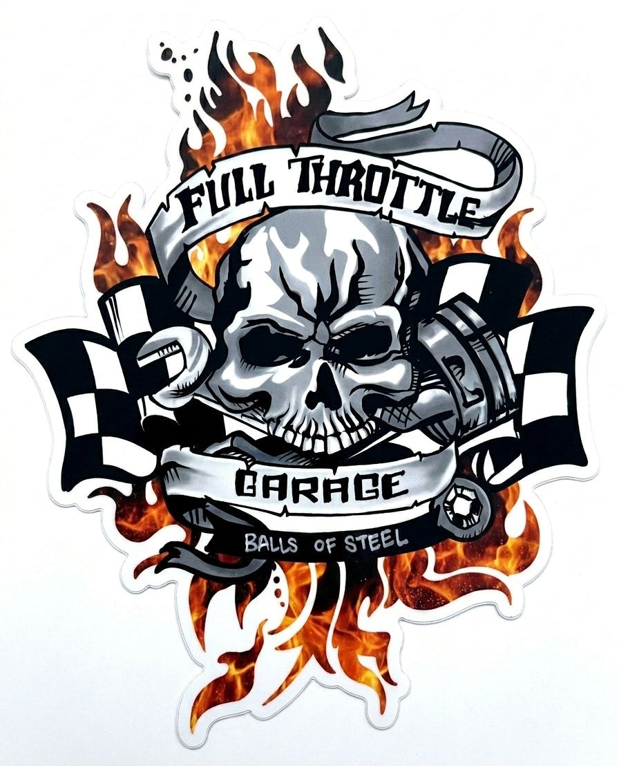 Full Throttle Garage Window/Helmet Decal or MAGNET