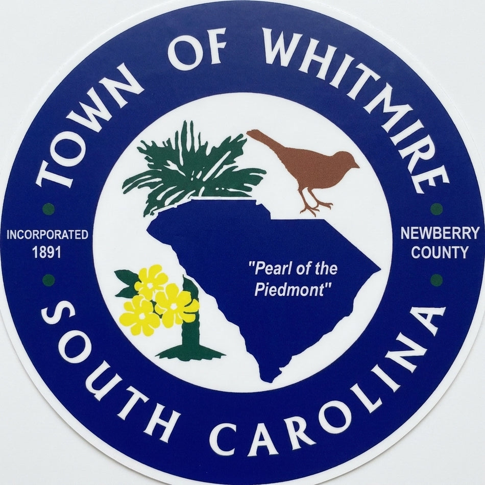 Town of Whitmire SC Customer window/Hardhat Decal