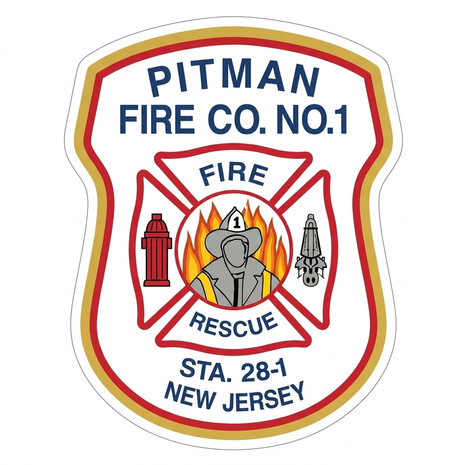 Pitman Fire Company Customer Decal or Magnet (sqd.1)