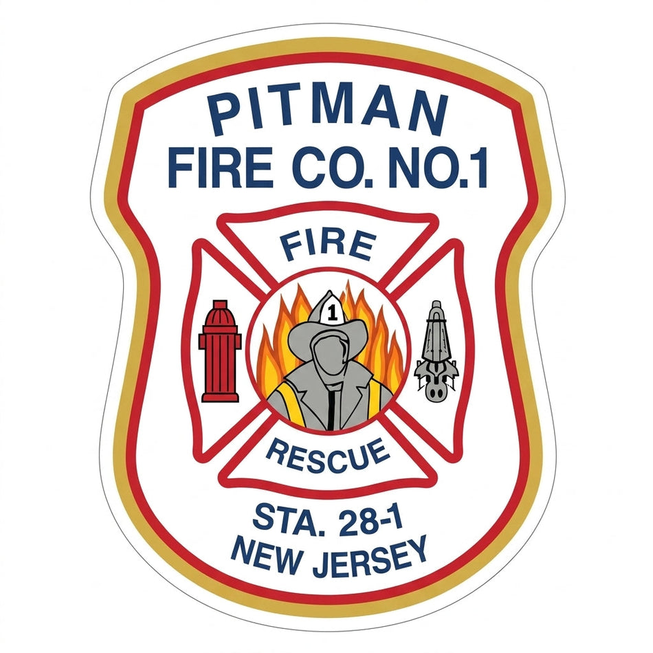 Pitman Fire Company Customer Decal or Magnet economy non-reflective decal