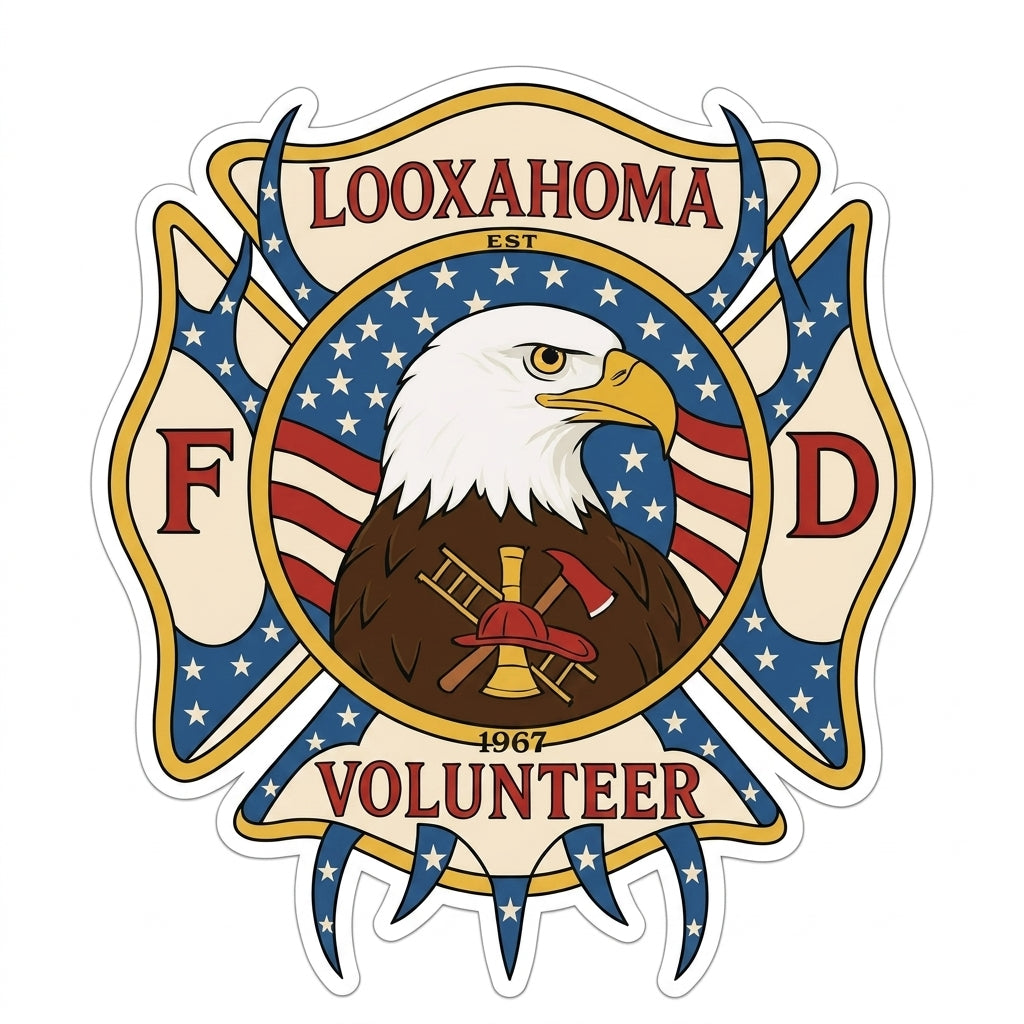 Looxahoma Volunteer Fire Customer Decal or Magnet economy non-reflective decal