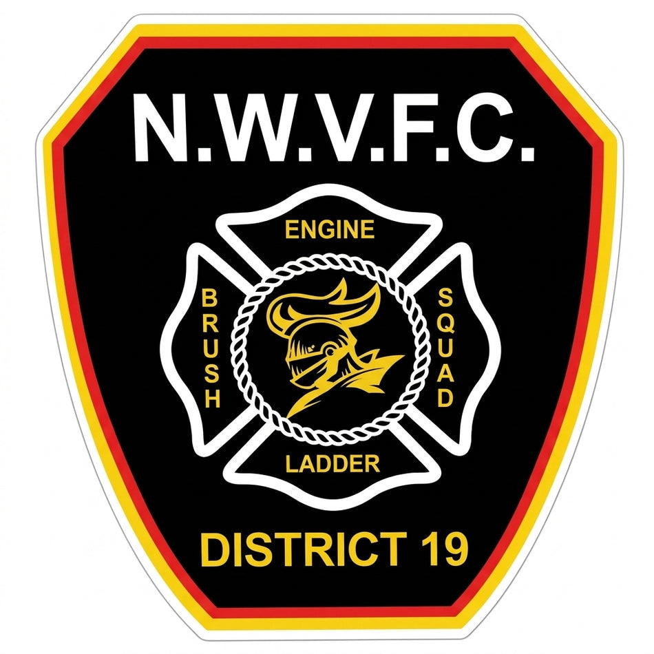 NWVFC District 19 Fire Customer Decal or Magnet (sqd.1)
