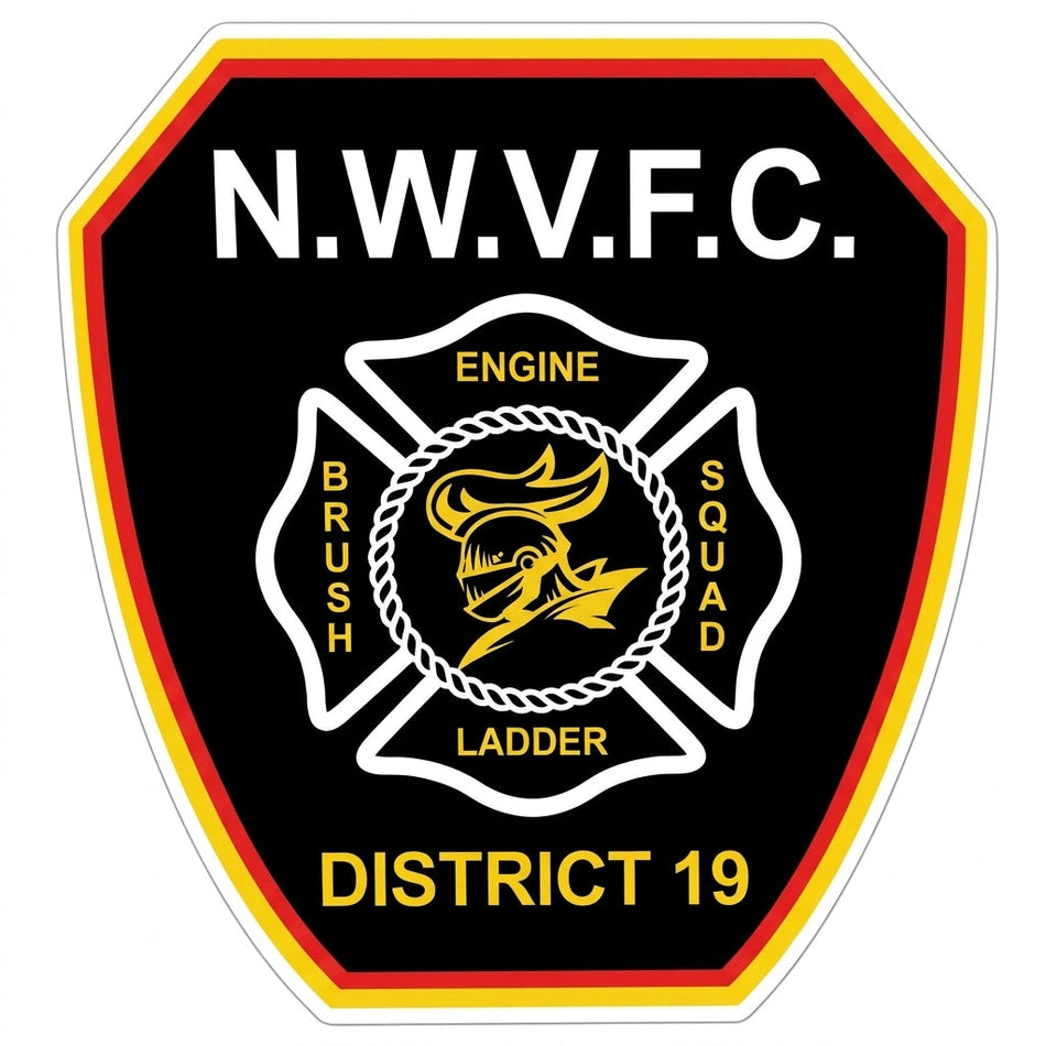 NWVFC District 19 Fire Customer Decal or Magnet economy non-reflective decal