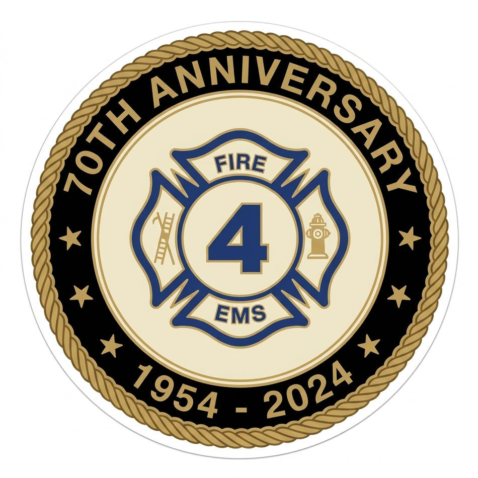 70th Anniversary Coin Customer Decal or Magnet (sqd.1)