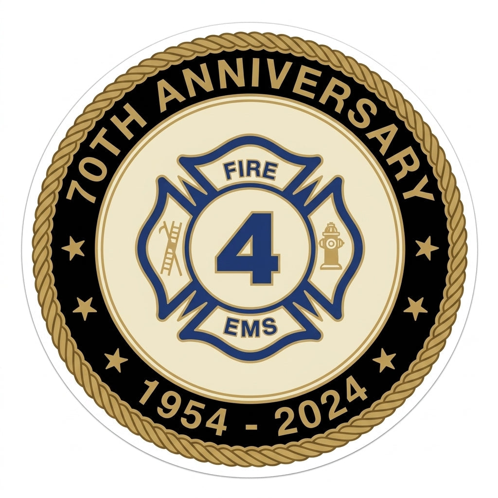70th Anniversary Coin Customer Decal or Magnet economy non-reflective decal