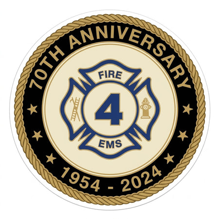 70th Anniversary Coin Customer Decal or Magnet economy non-reflective decal