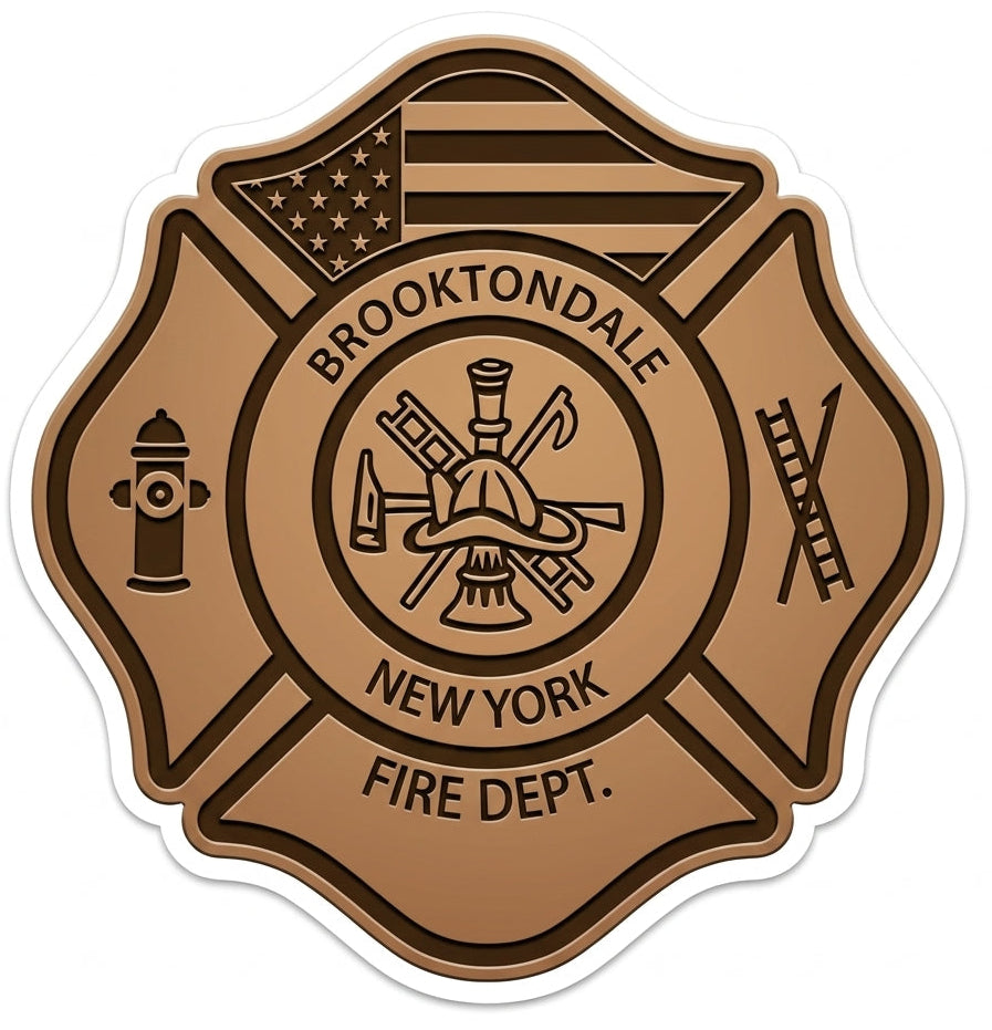 Brooktondale Fire Dept Versio 2 Customer window/Hardhat Decal