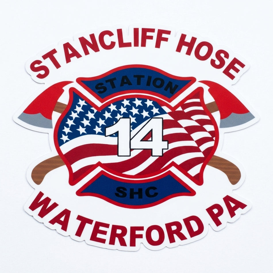 Stanclif Hose Waterford PA Window or Helmet Decal