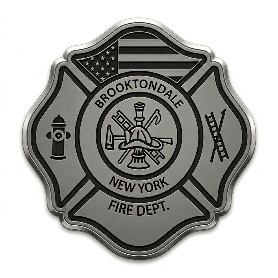 Brooktondale Fire Dept Gray Customer window/Hardhat Decal