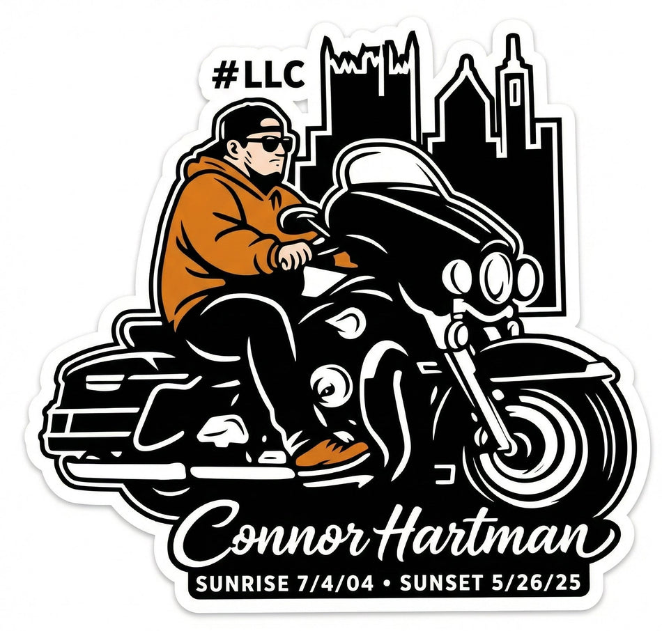 Connor Hartman Bike Helmet Window or Helmet Decal