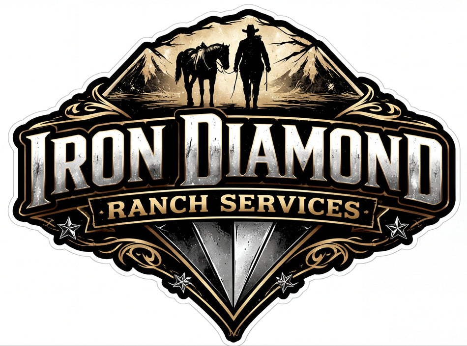 Iron Diamond Ranch Services Window or Helmet Decal Powercall
