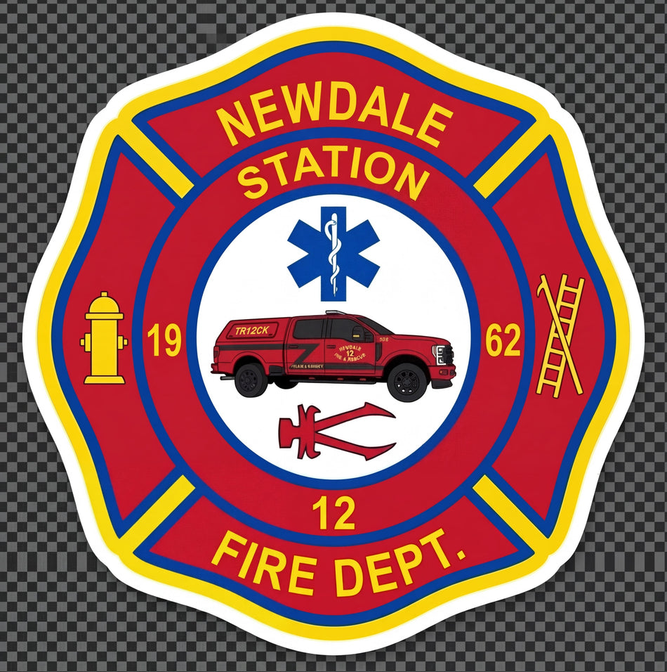 Newdale Station 12 Window/Helmet Decal or MAGNET Powercall