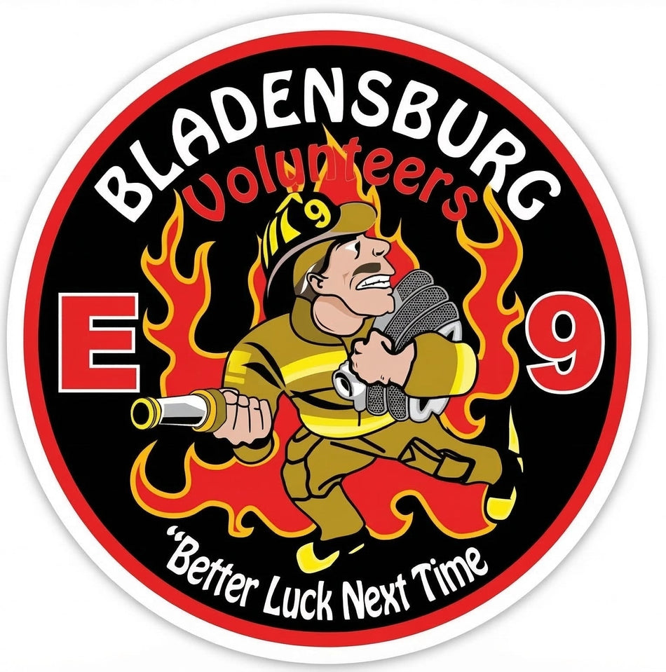 Bladensburg Engine 9 Window/Helmet Decal or MAGNET Powercall