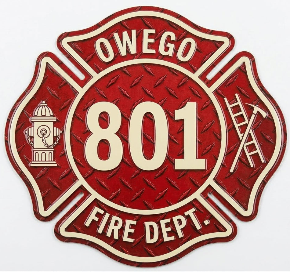 Owego Fire Department Window/Helmet Decal or MAGNET TT