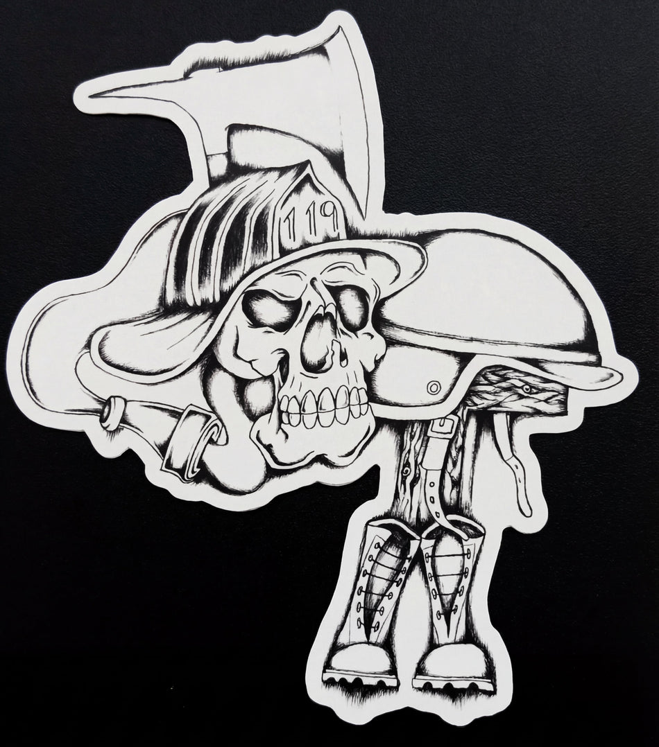 Skeleton 119 Window/Helmet Decal or MAGNET Powercall