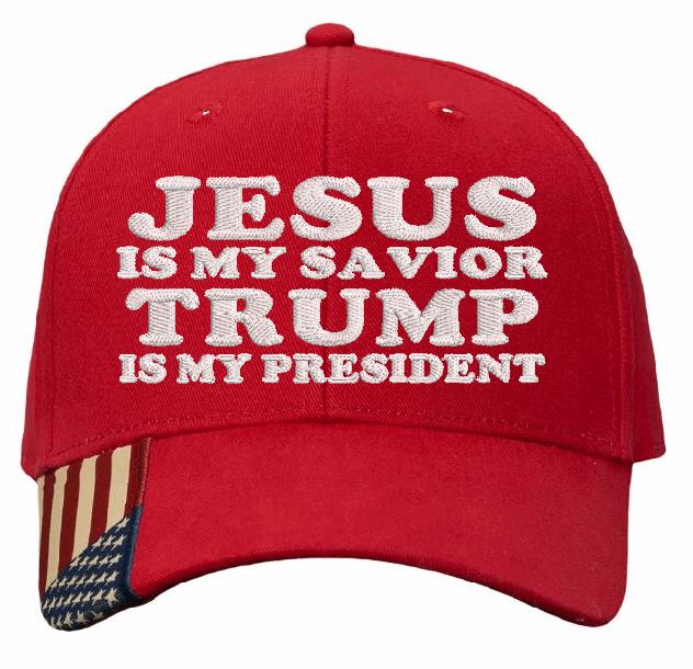 Jesus is my savior Trump is my President Version 3 Embroidered Hat Jesus Trump Hat