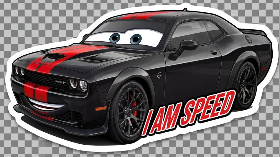 I am Speed Hellcat Window or Helmet Decal Powercall