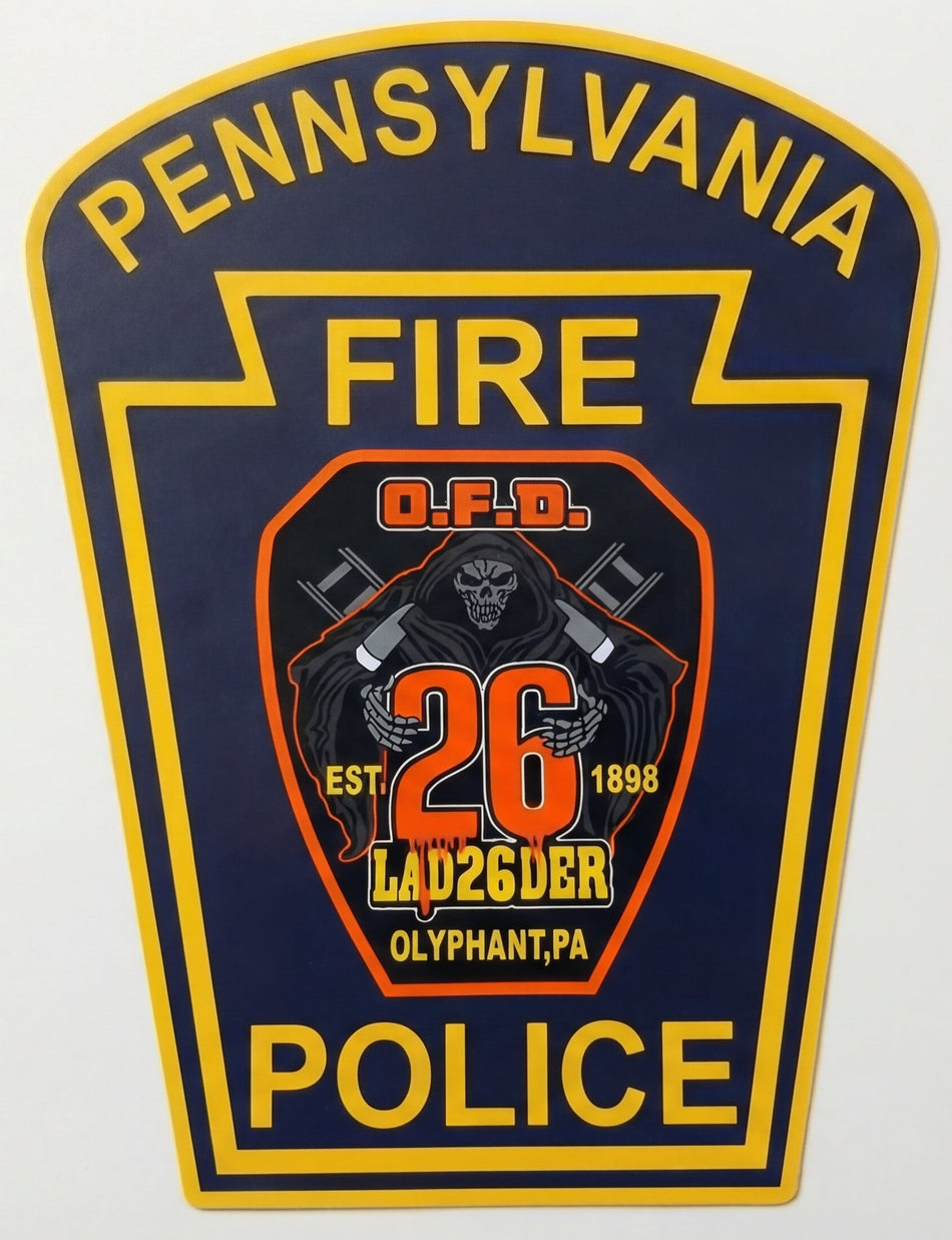 OFD26 Fire Police Window or Helmet Decal Powercall
