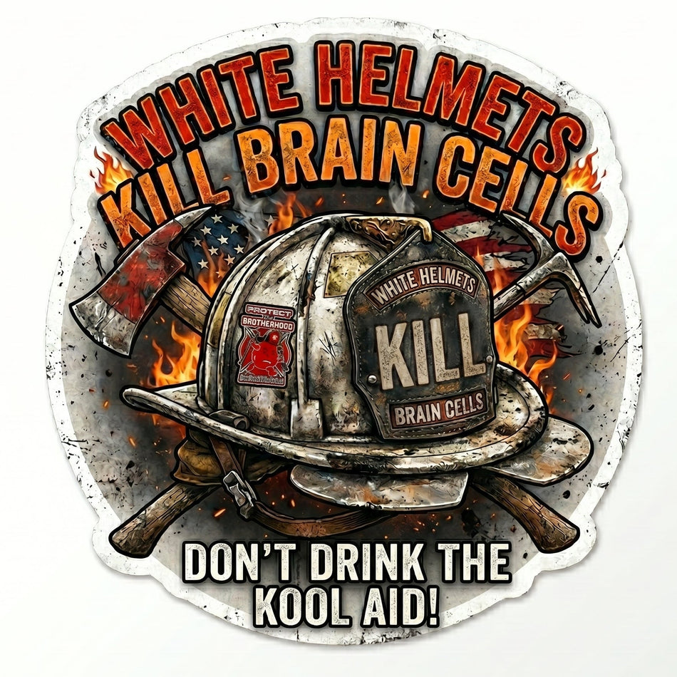 White Helmet Kill Brain Cells Version2 Window/Helmet Decal or MAGNET