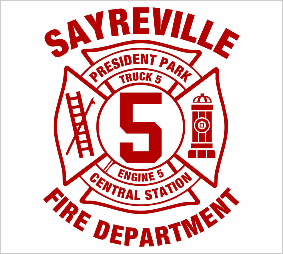 Sayreville Fire Department Maltese Cross Decal