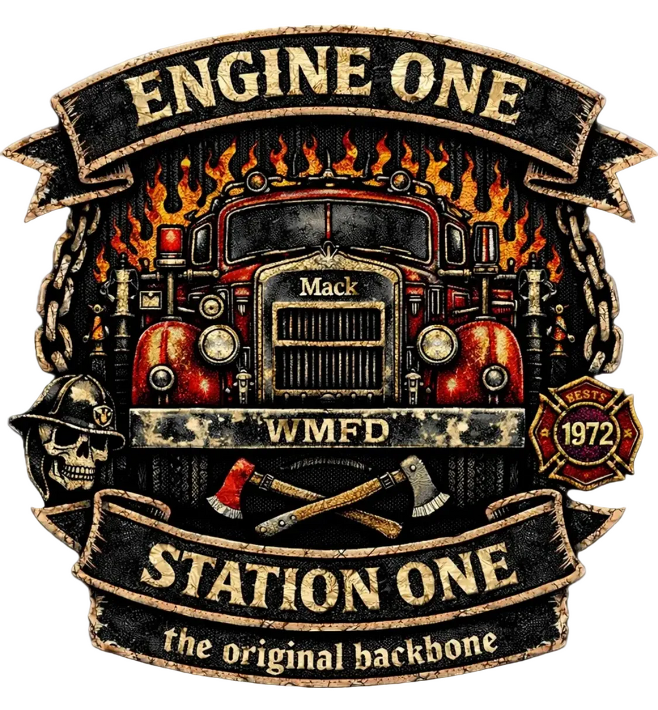 WMFD Original Backbone Customer Window or Helmet Decal Powercall