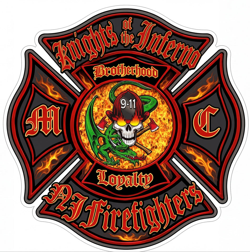 Knights of the Inferno Helmet Window/Helmet Decal or MAGNET