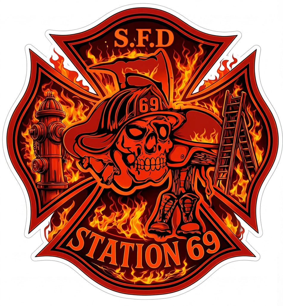 SFD Station 69 Helmet Window/Helmet Decal or MAGNET