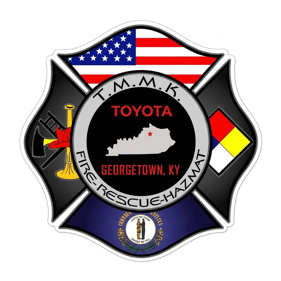 TMMK Fire Rescue Hazmat Maltese Window/Hardhat Decal