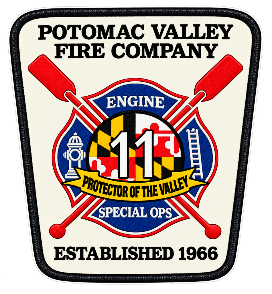 Potomac Valley Fire ECONOMY Customer Decal – Economy Bulk Decals sqd.1