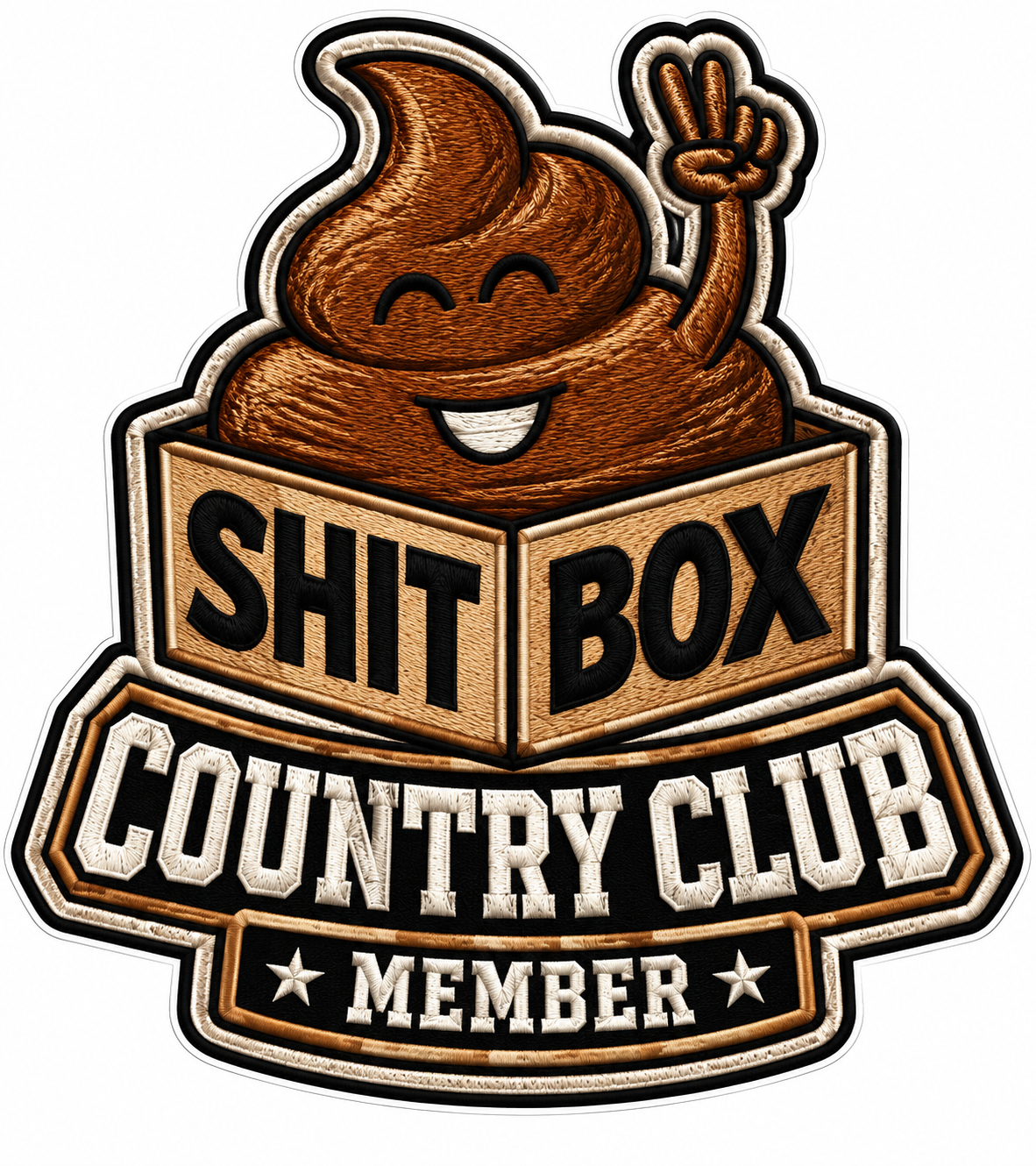 Shit box country club PREMIUM Customer Window or Helmet Decal (sqd.1)