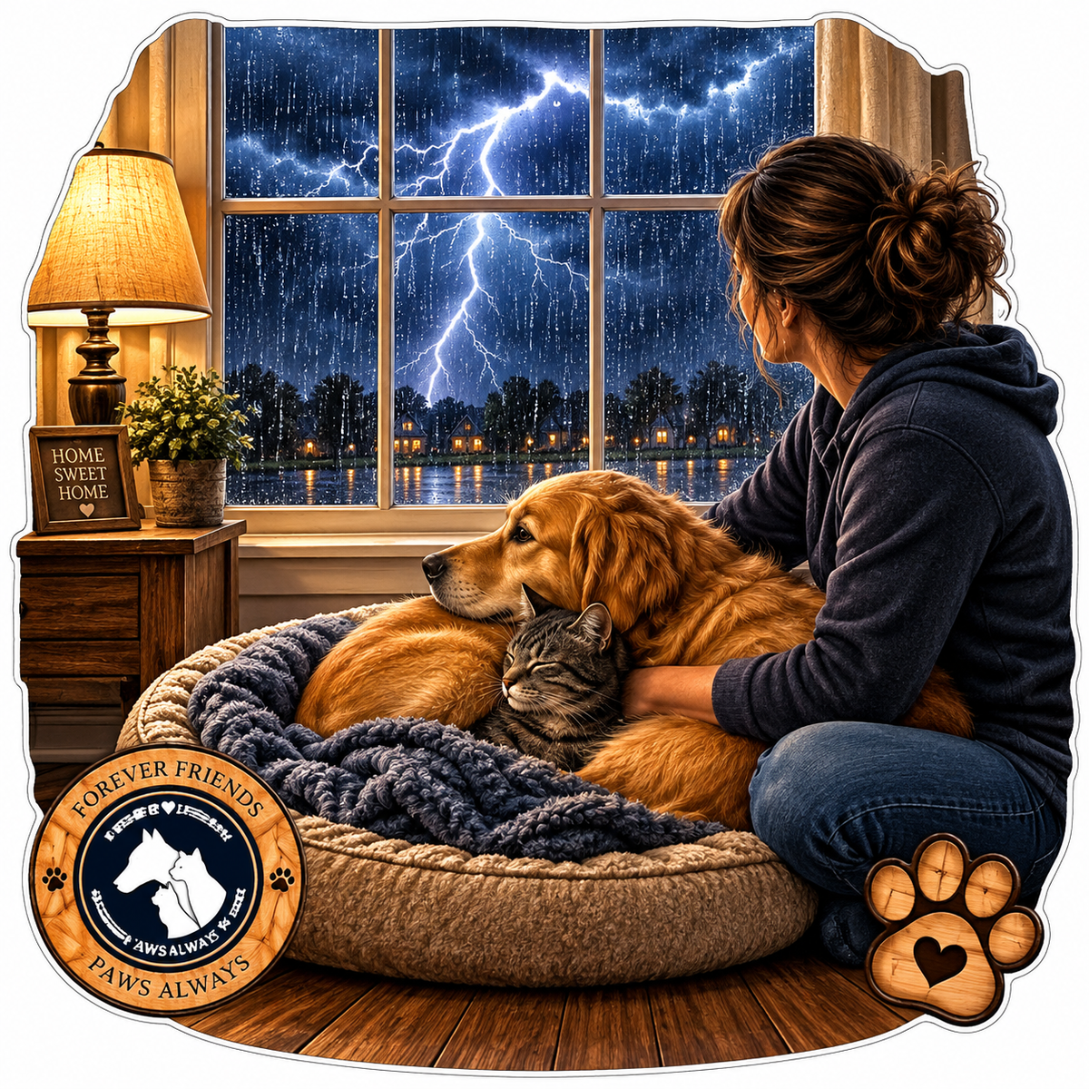 Forever friends dog PREMIUM Customer Window or Helmet Decal (sqd.1)