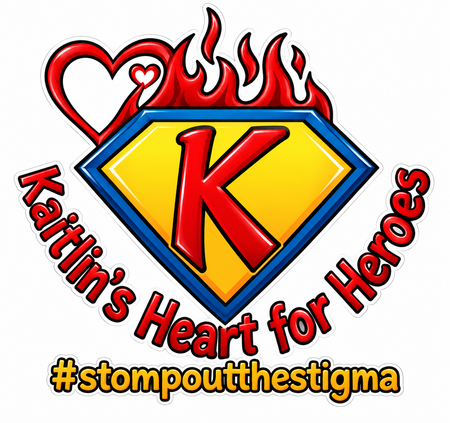 Kaitlins Heart for Heroes PREMIUM Customer Window or Helmet Decal (sqd.1)
