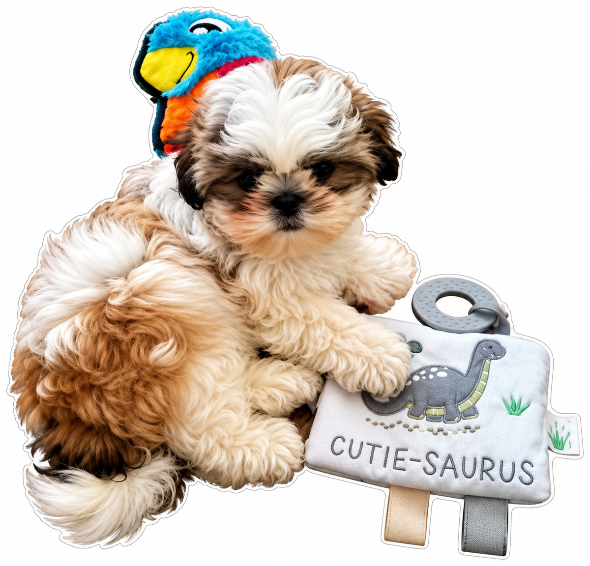 Cutie Saurus Dog ECONOMY Customer Decal Economy Bulk Decals (sqd.1)