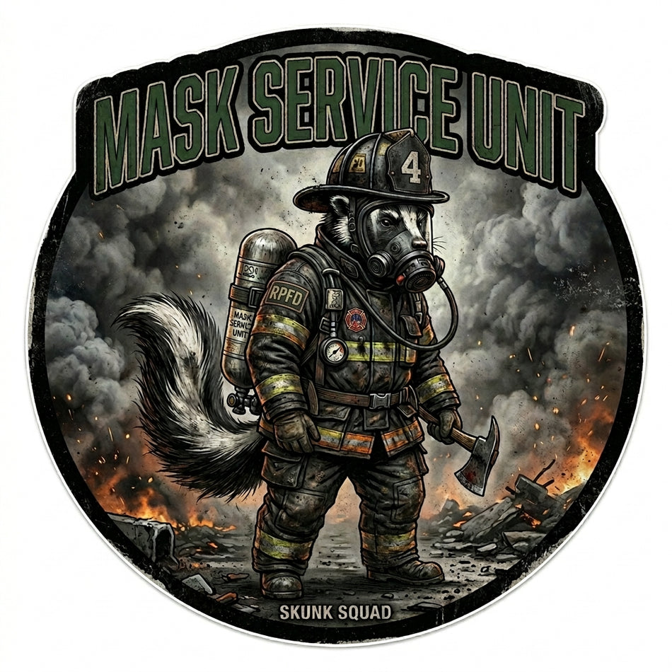 Mask Service Unit Skunk Window/Helmet Decal or MAGNET