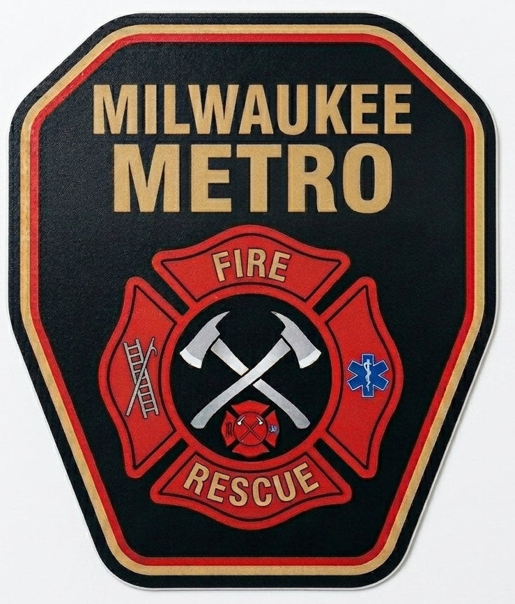 Milwaukee Metro Fire Rescue Customer window/Hardhat Decal