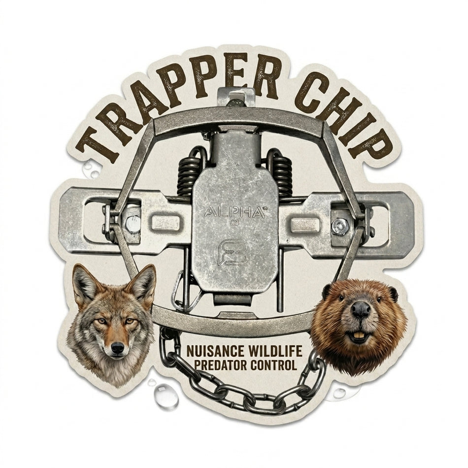 Trapper Chip Predator Control V2 Window/Helmet Decal or MAGNET