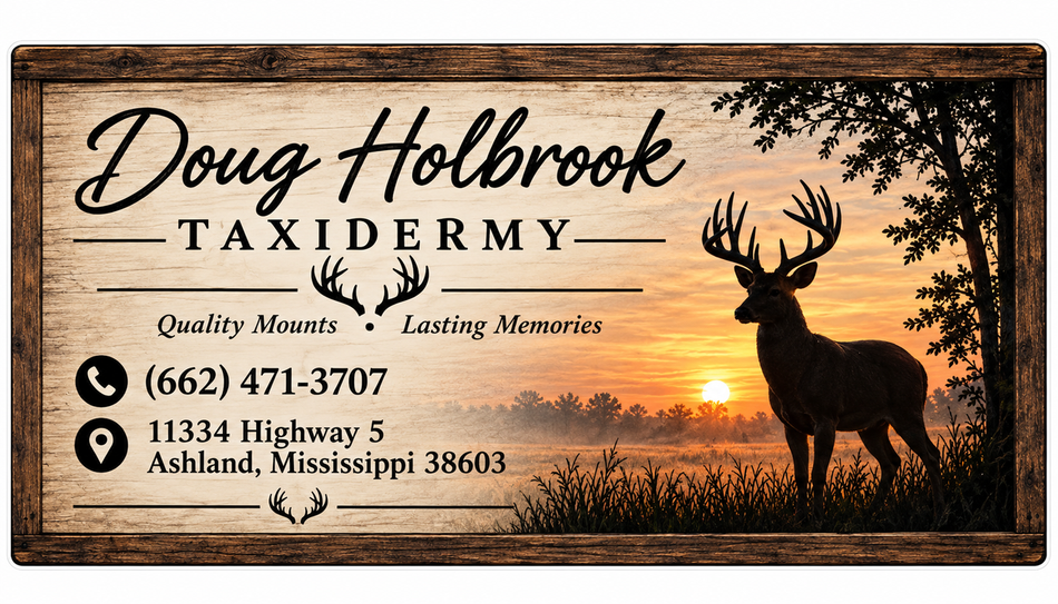 Doug Holbrook Taxidermy PREMIUM Customer Window or Helmet Decal (rct.1)