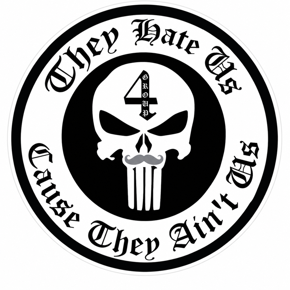 They hate us cause they aint us Customer Window or Helmet Decal (sqd.1)