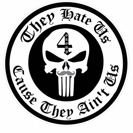 They hate us cause they aint us Customer Window or Helmet Decal economy non-reflective decal